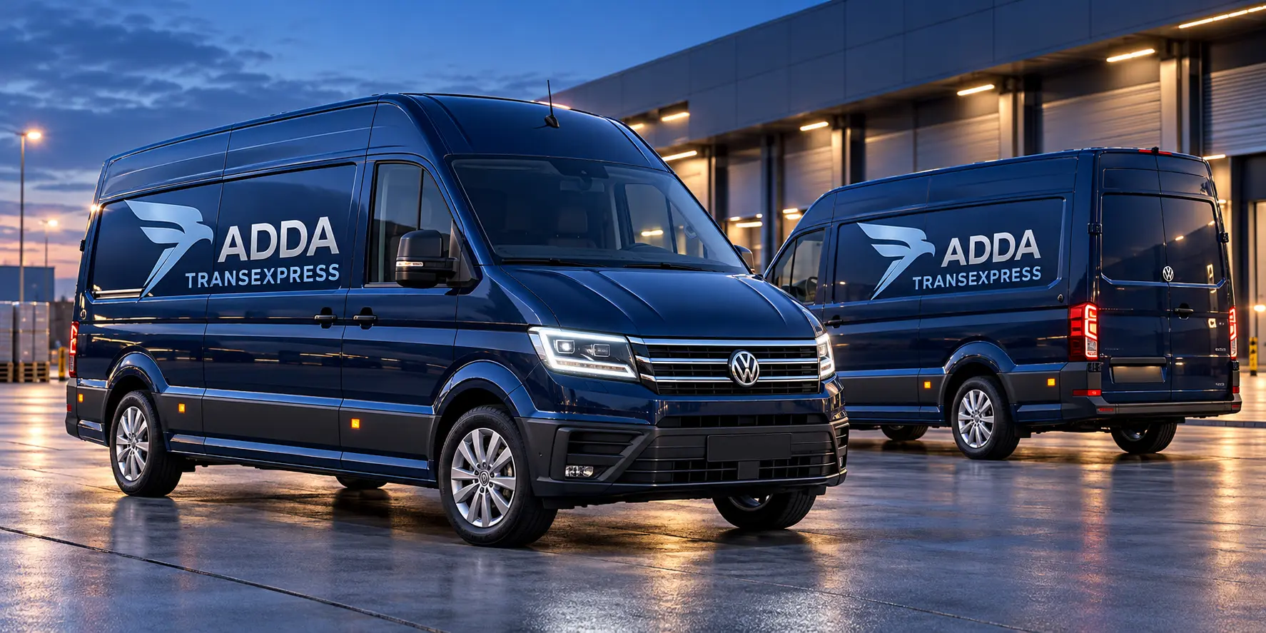 Volkswagen Crafter Long mit Adda TransExpress Branding