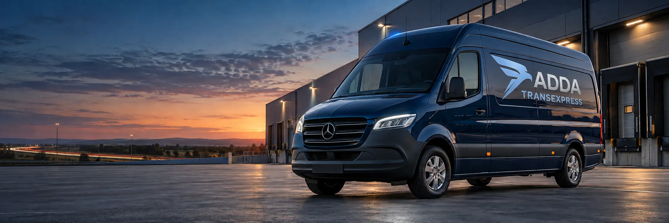 Mercedes-Benz Sprinter Long mit Adda TransExpress Branding